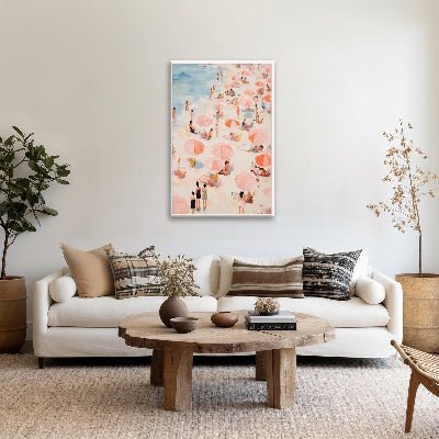 Tableau - OceanVibe™ - Parasols Roses - Ma Maison Rêvée