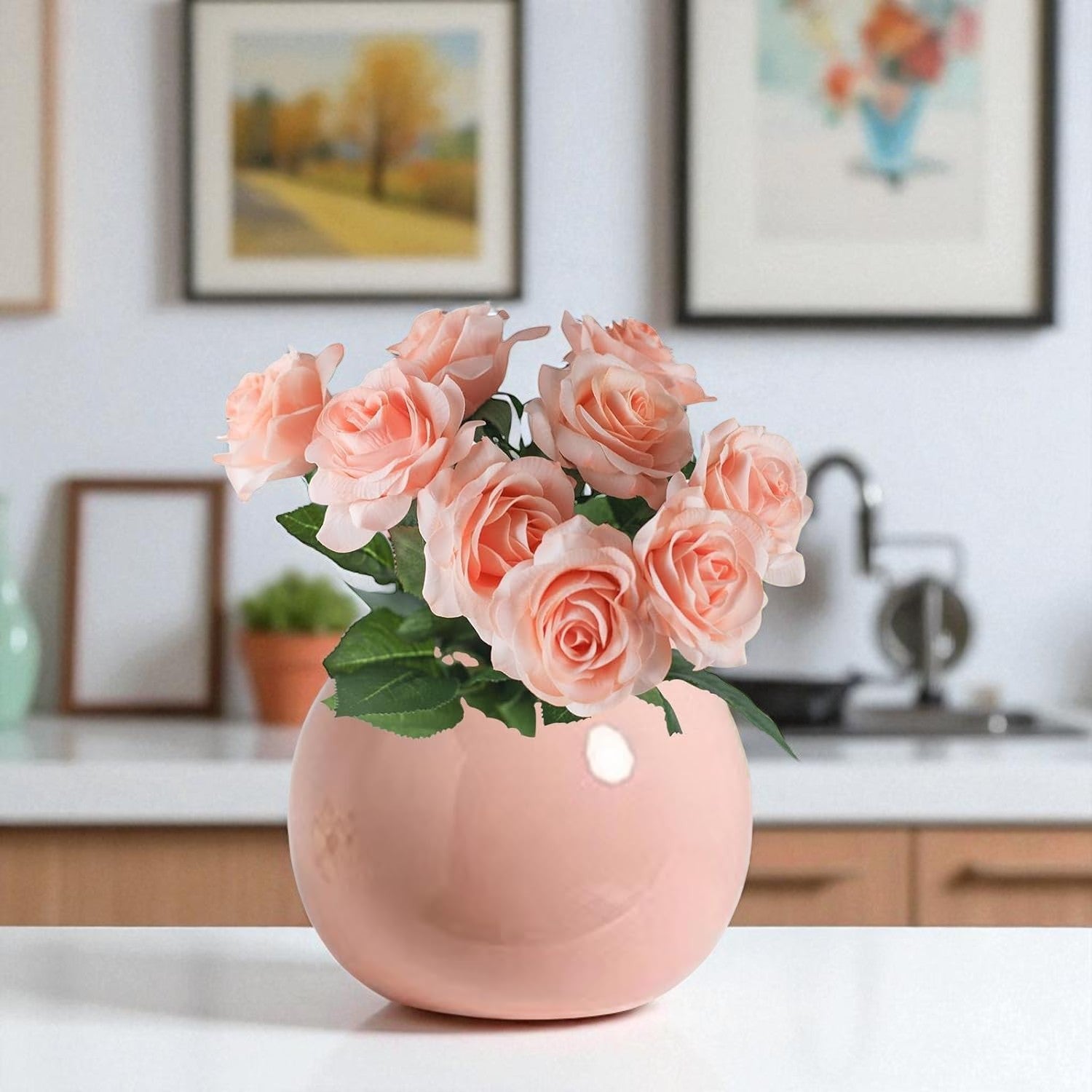 Vase en Céramique - ZenHydroVase™ - Rose - Ma Maison Rêvée
