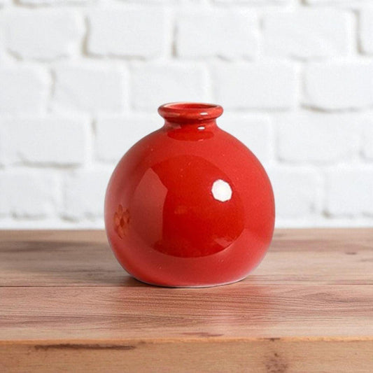Vase en Céramique - ZenHydroVase™ - Rouge - Ma Maison Rêvée