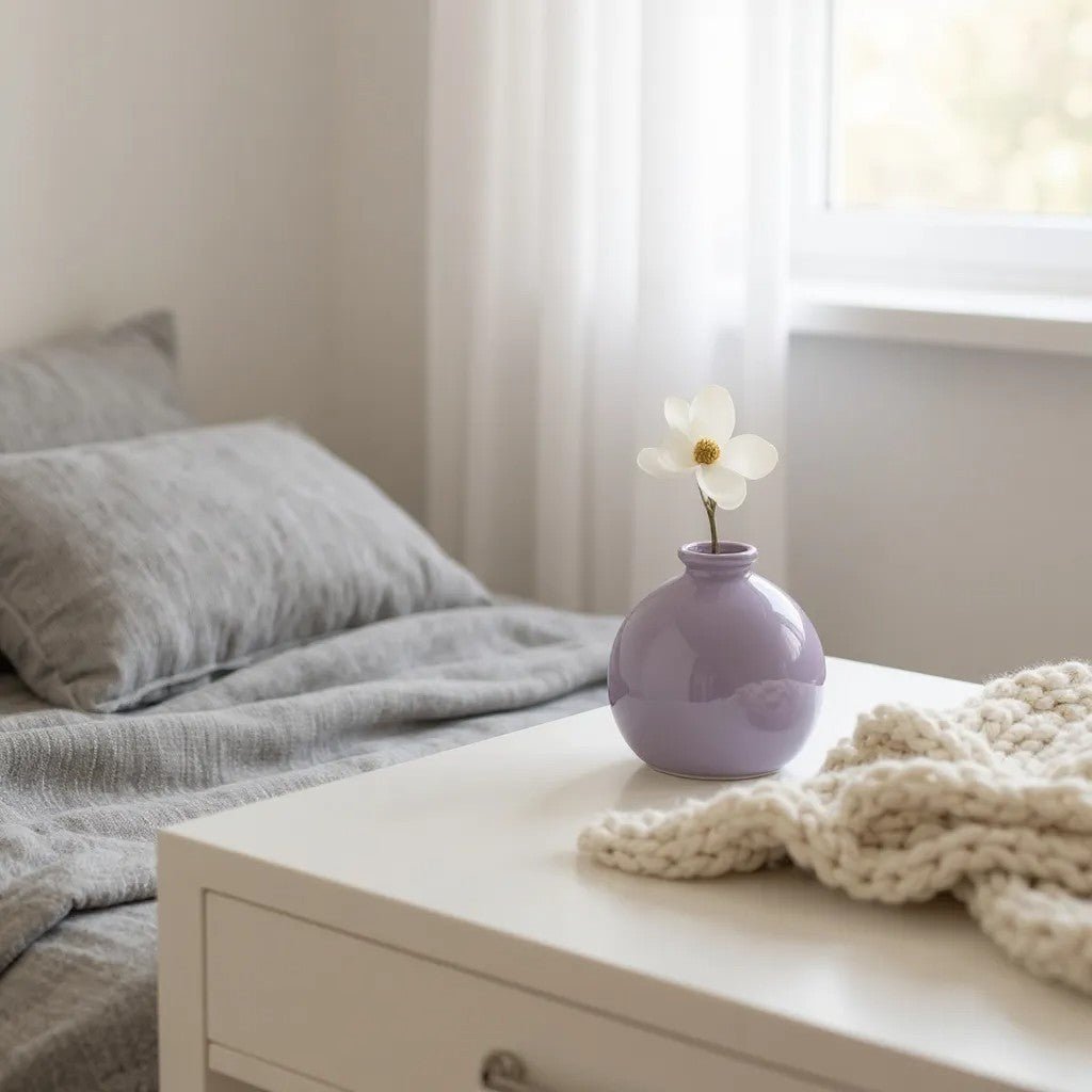 Vase en Céramique - ZenHydroVase™ - Violet - Ma Maison Rêvée